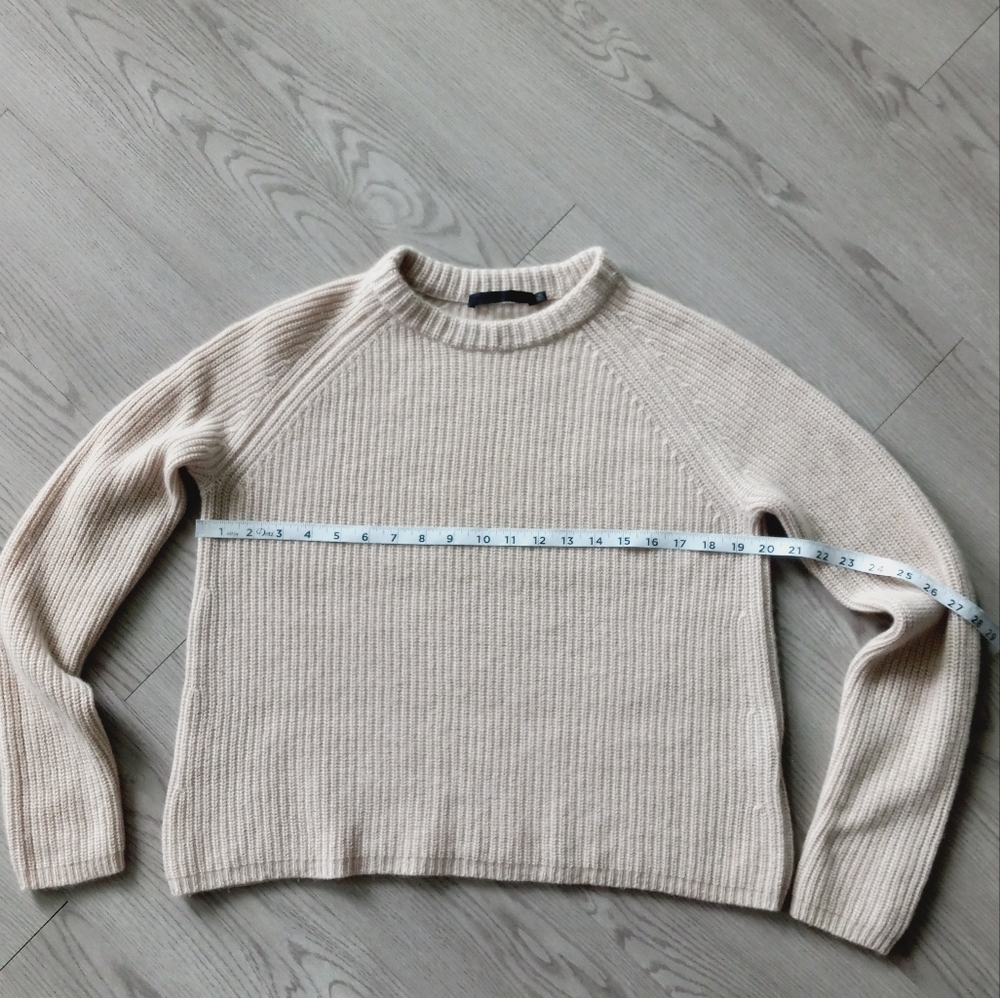 Jenni Kayne Cashmere Fisherman Sweater In Oatmeal M - Picture 12 of 16